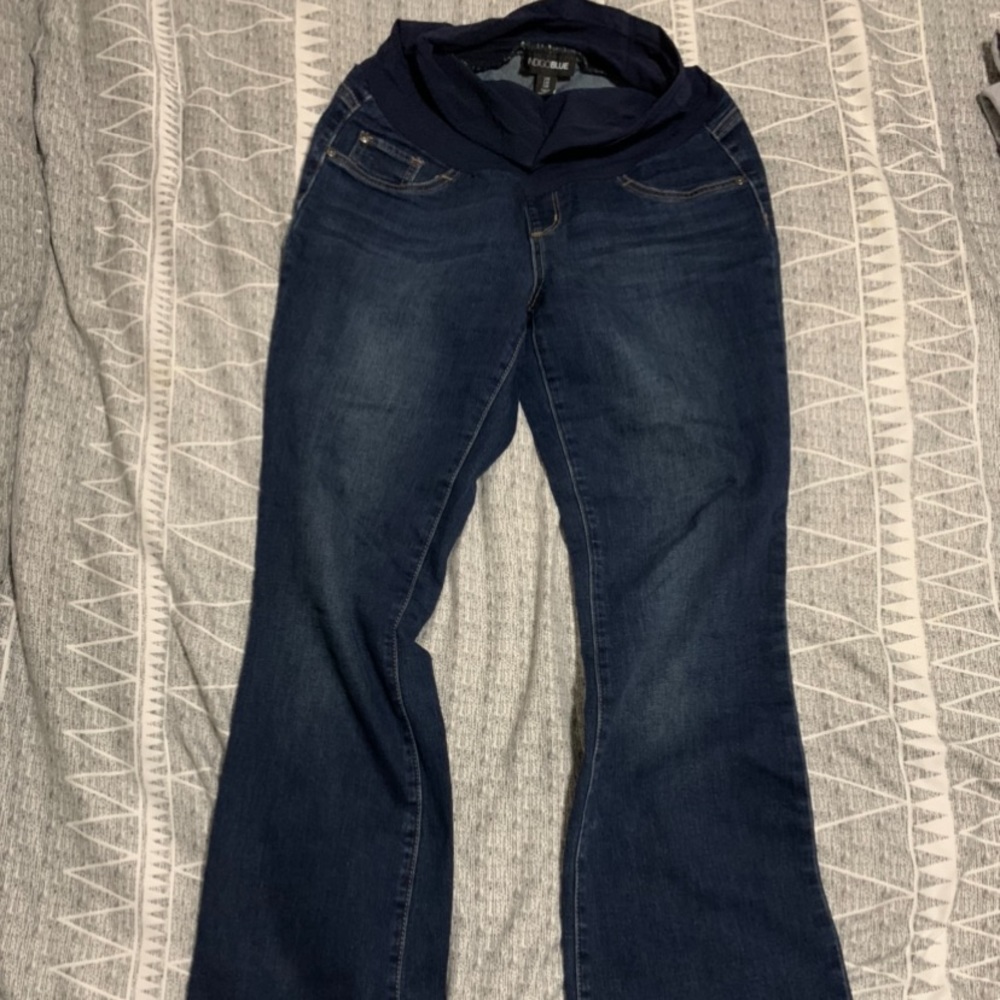 2 pair Maternity Jeans. Indigo Blue brand.